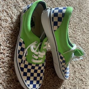 NIB Vans Era Men’s Sz 11 2 tone checker green flash/true blue